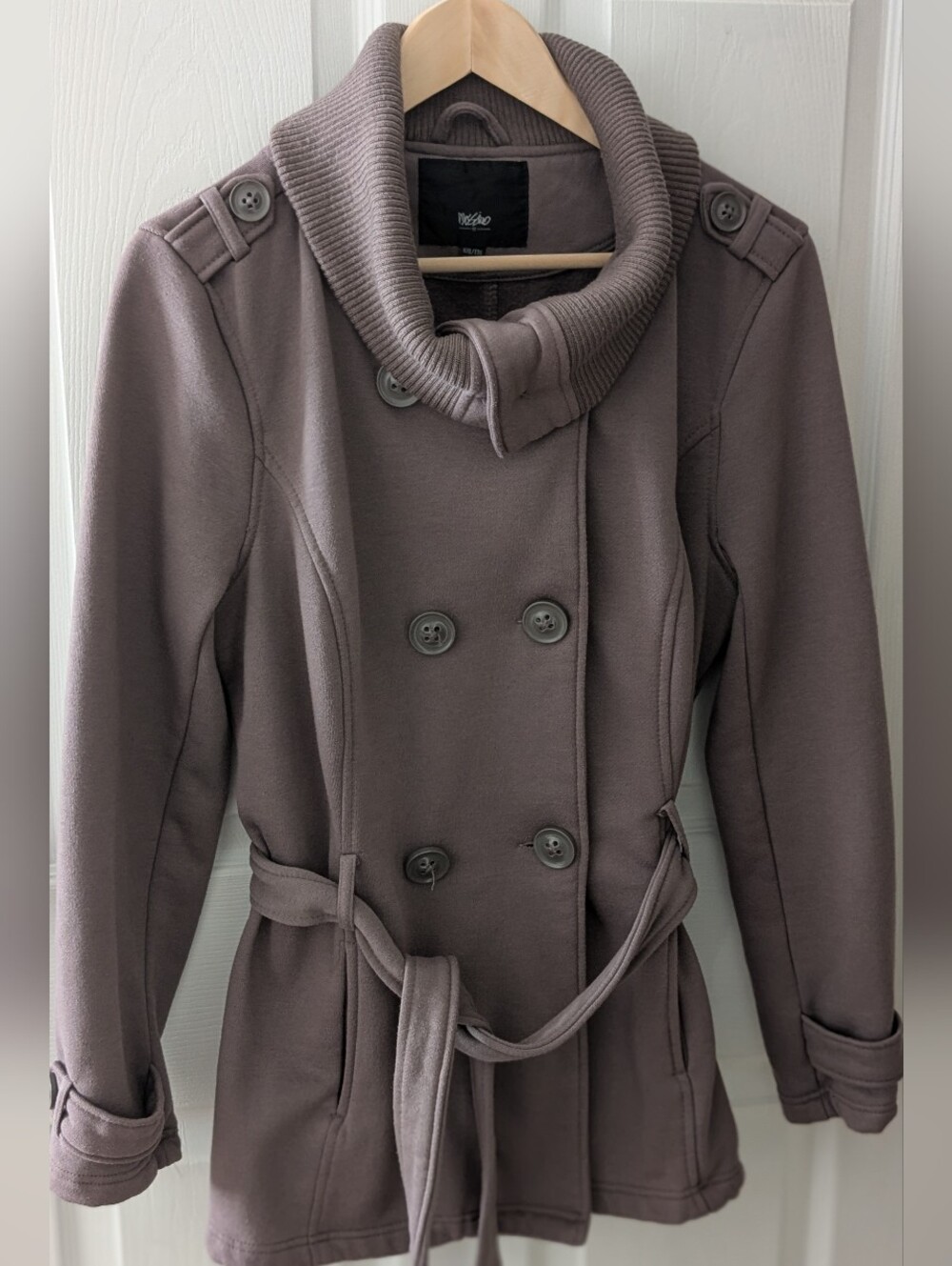 Mossimo Taupe Double-Breasted Belted Trench Coat